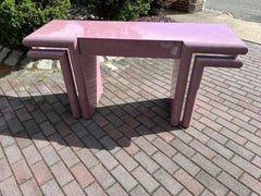 Postmodern Mauve Pink Laminate Desk in the Style of Karl Springer