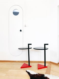 Postmodern Memphis 1980s Pair of End Tables, Side Tables -- 2 Pcs
