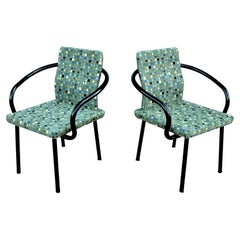 Postmodern Memphis 1986 Ettore Sottsass for Knoll Mandarin Armchairs, a Pair