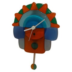 Postmodern / Memphis Era Art Glass Wall Clock