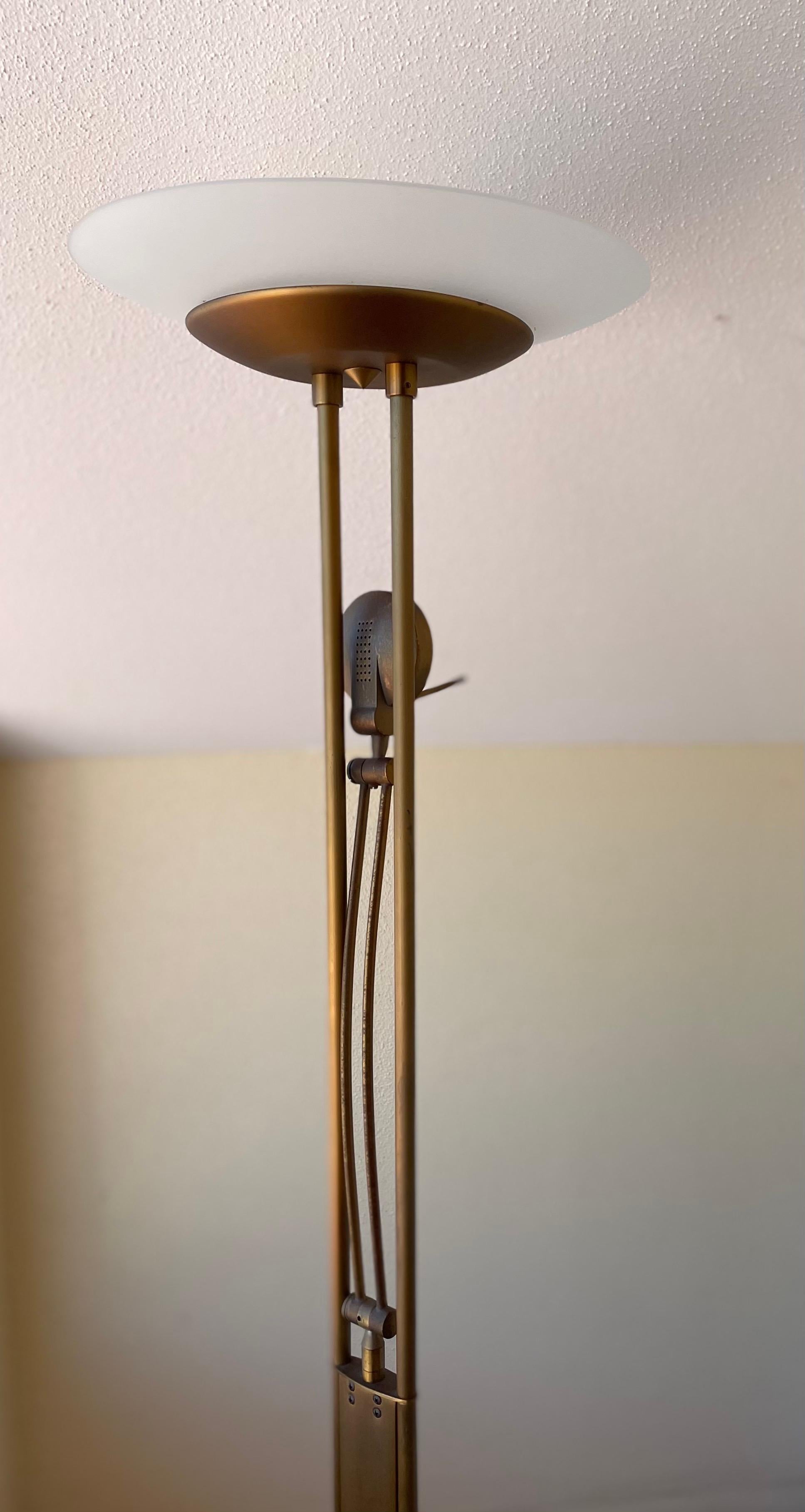 Postmodern Memphis Era Floor Torchère Italian Lamp with Side Lamp Bronze Finish 3