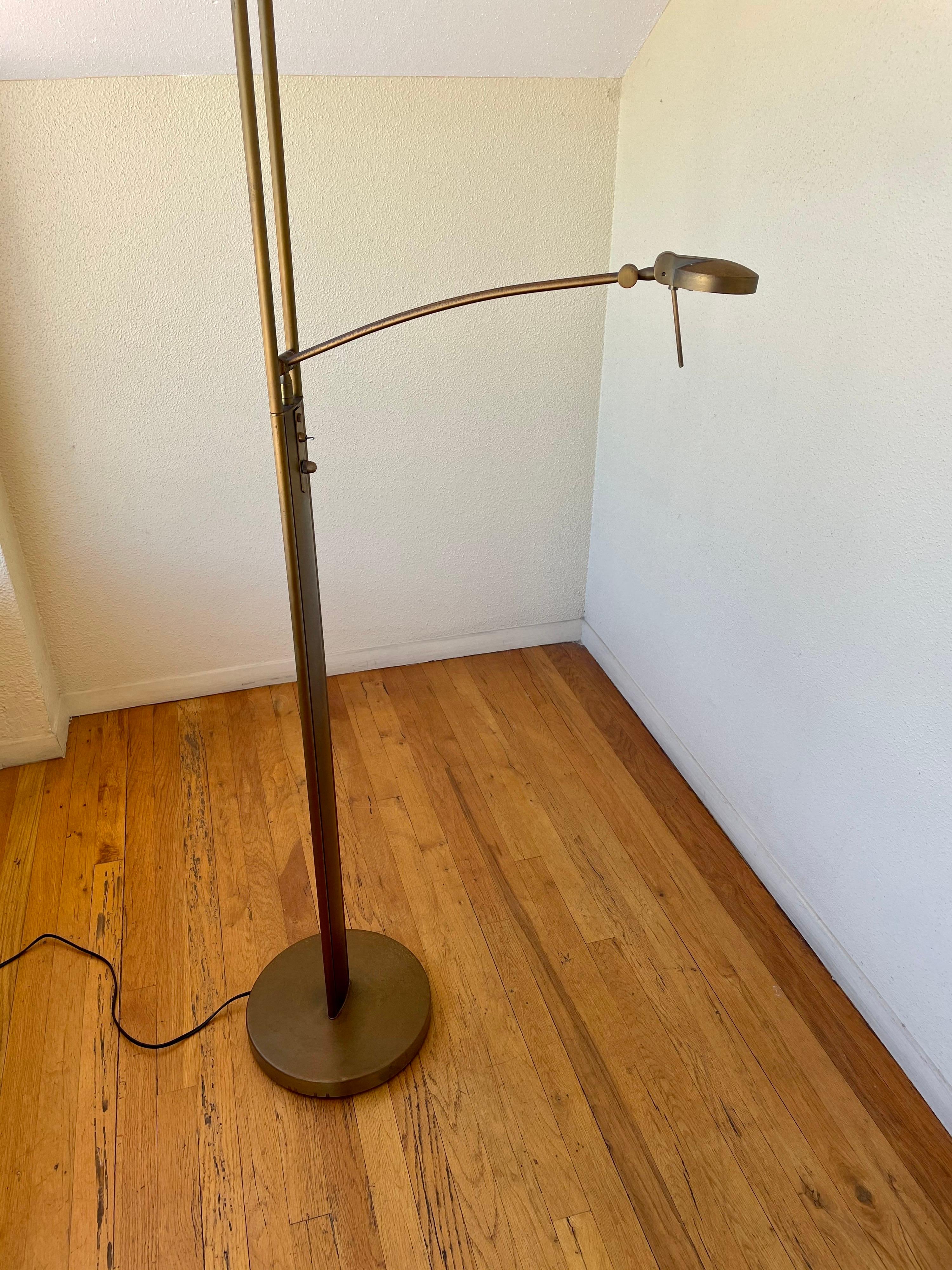 Post-Modern Postmodern Memphis Era Floor Torchère Italian Lamp with Side Lamp Bronze Finish