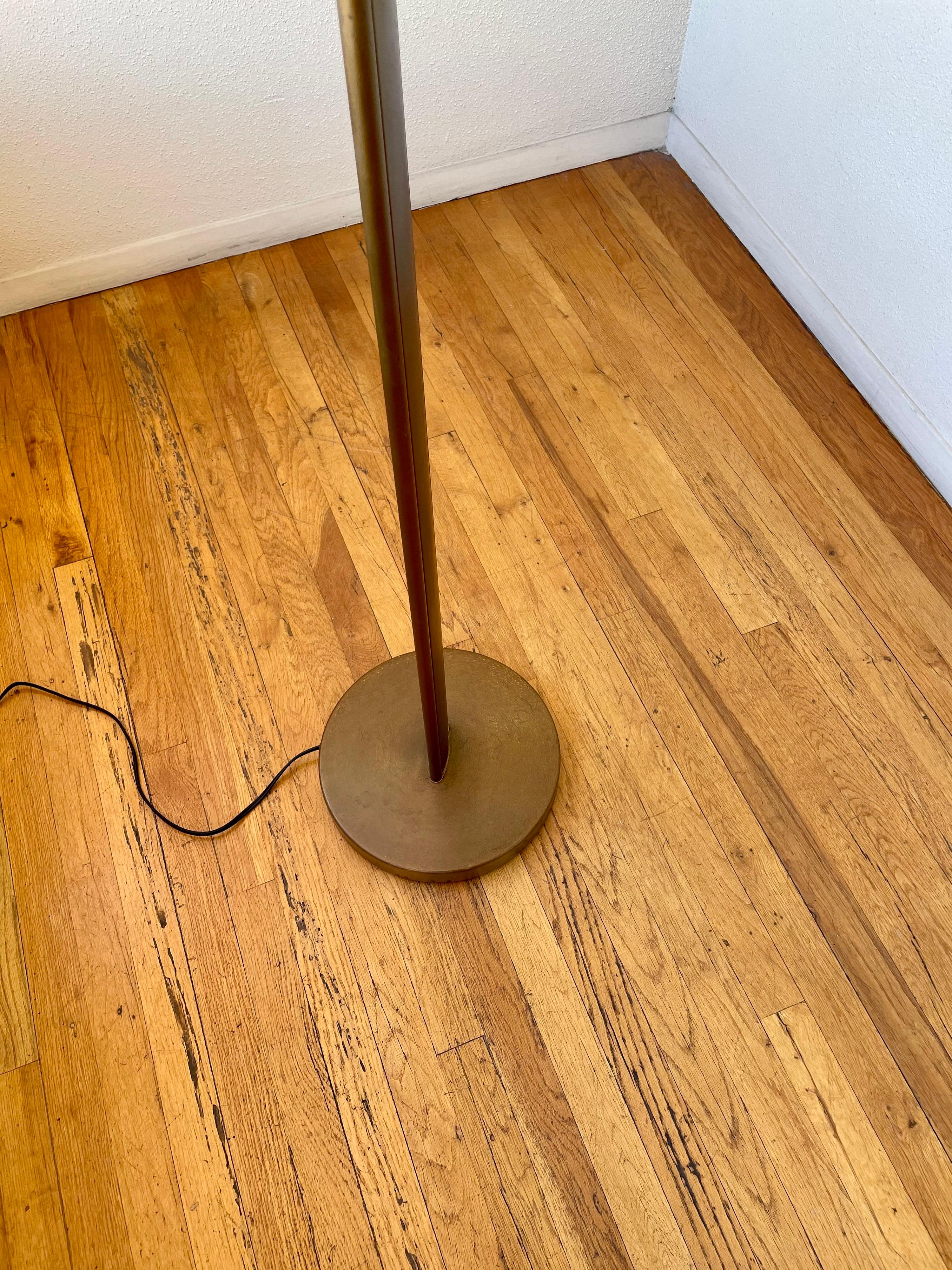 Postmodern Memphis Era Floor Torchère Italian Lamp with Side Lamp Bronze Finish In Good Condition In San Diego, CA