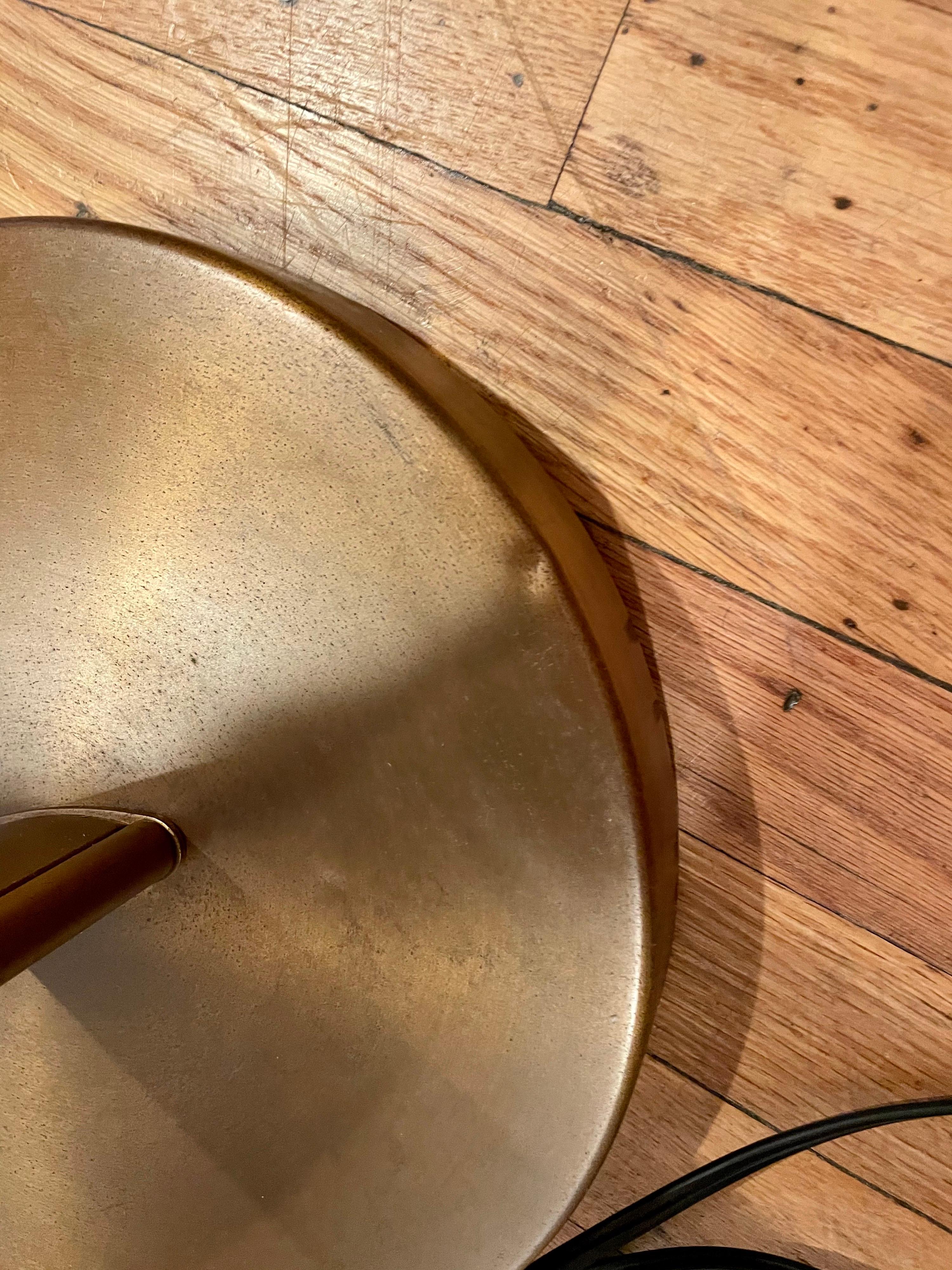 Postmodern Memphis Era Floor Torchère Italian Lamp with Side Lamp Bronze Finish 1