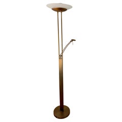 Postmodern Memphis Era Floor Torchère Italian Lamp with Side Lamp Bronze Finish