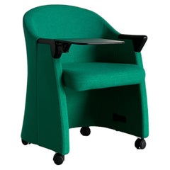 Retro Postmodern Memphis Green Office Armchair on Wheels with Swivel tray, 90s Austria