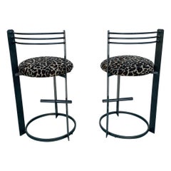 Postmodern Memphis Milano Style Bar Stools, a Pair