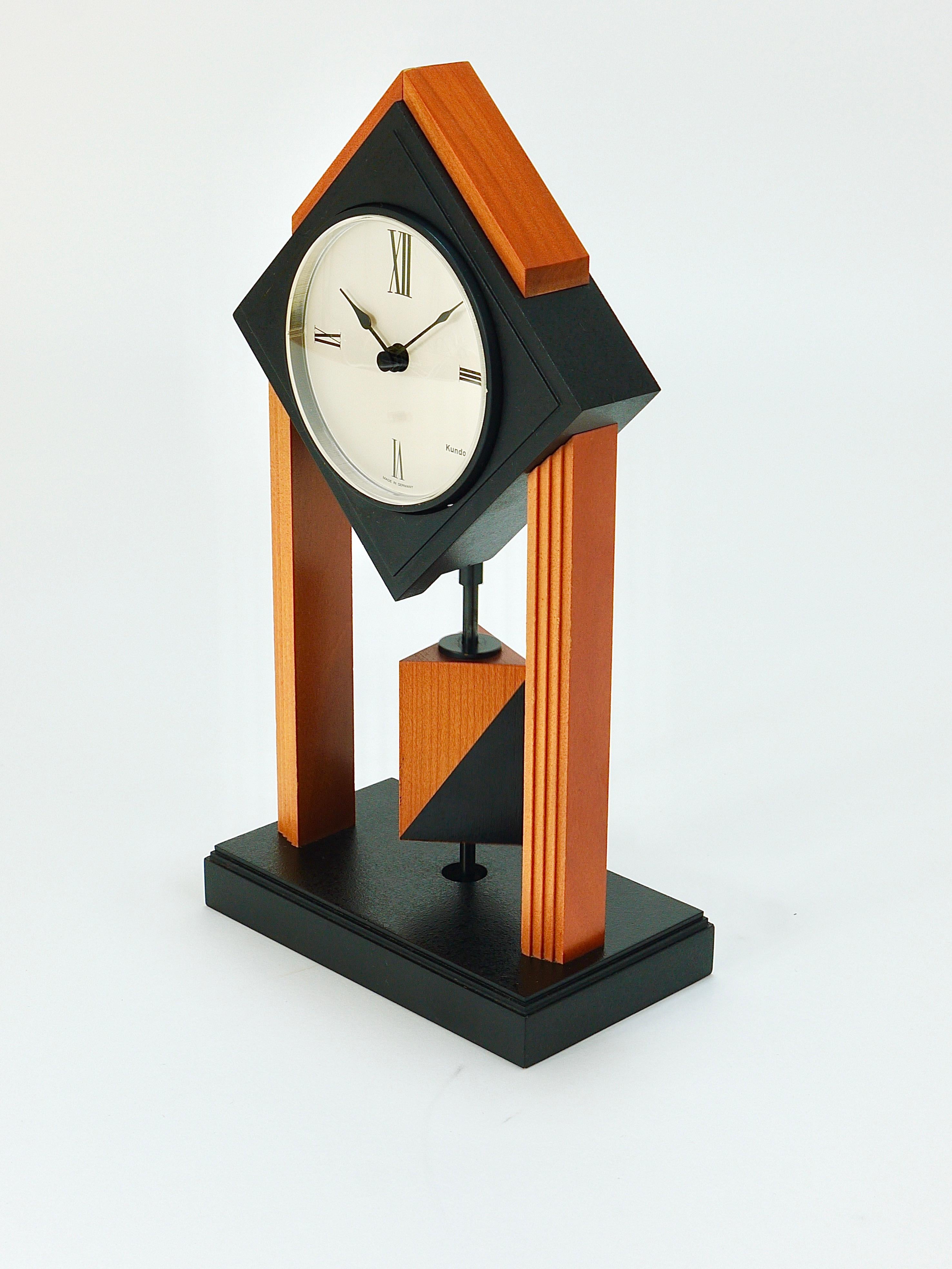 Plastic Postmodern Memphis Milano Style Torsion Pendulum Table Clock by Kundo Germany For Sale
