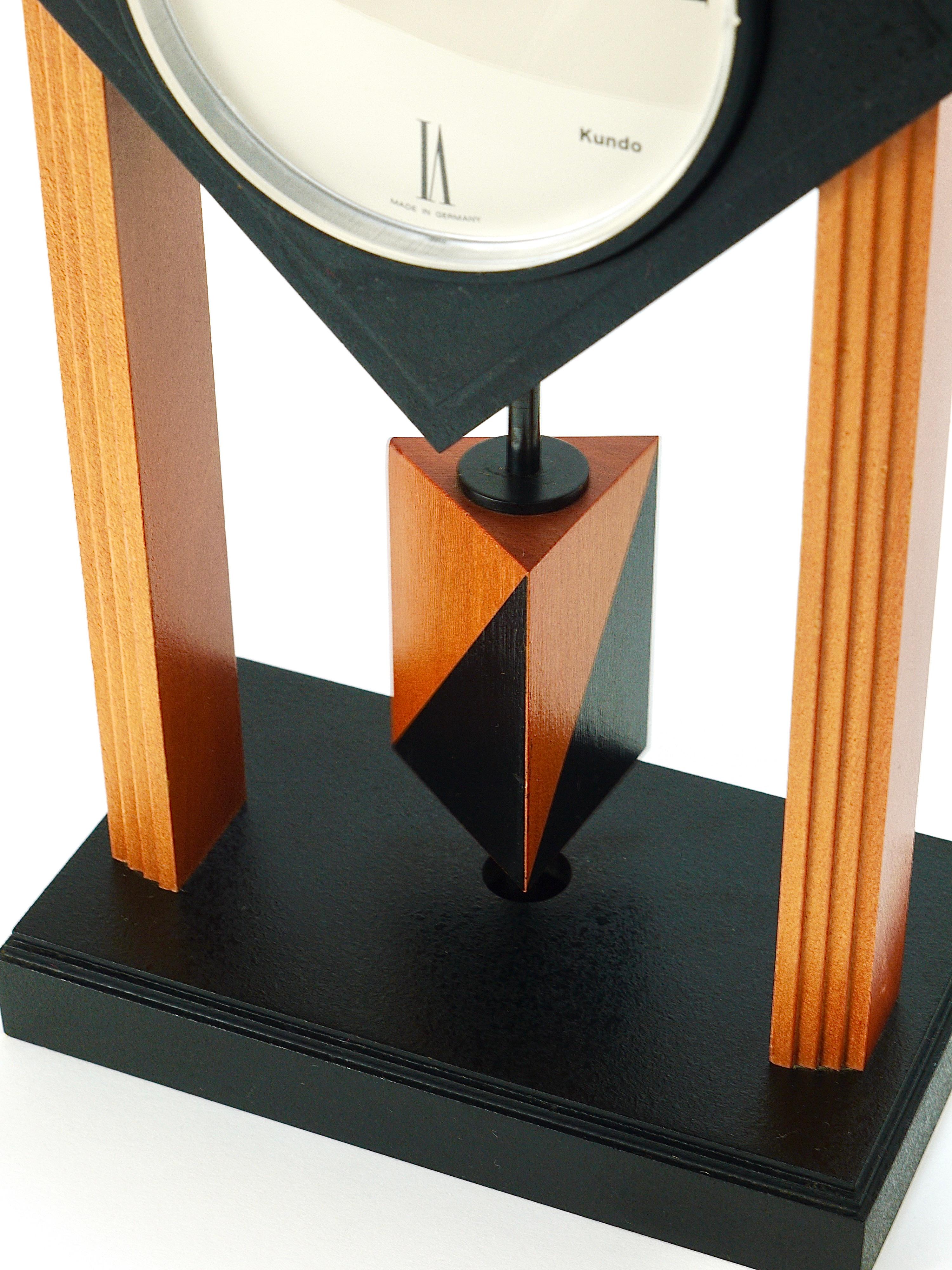 Postmodern Memphis Milano Style Torsion Pendulum Table Clock by Kundo Germany For Sale 2