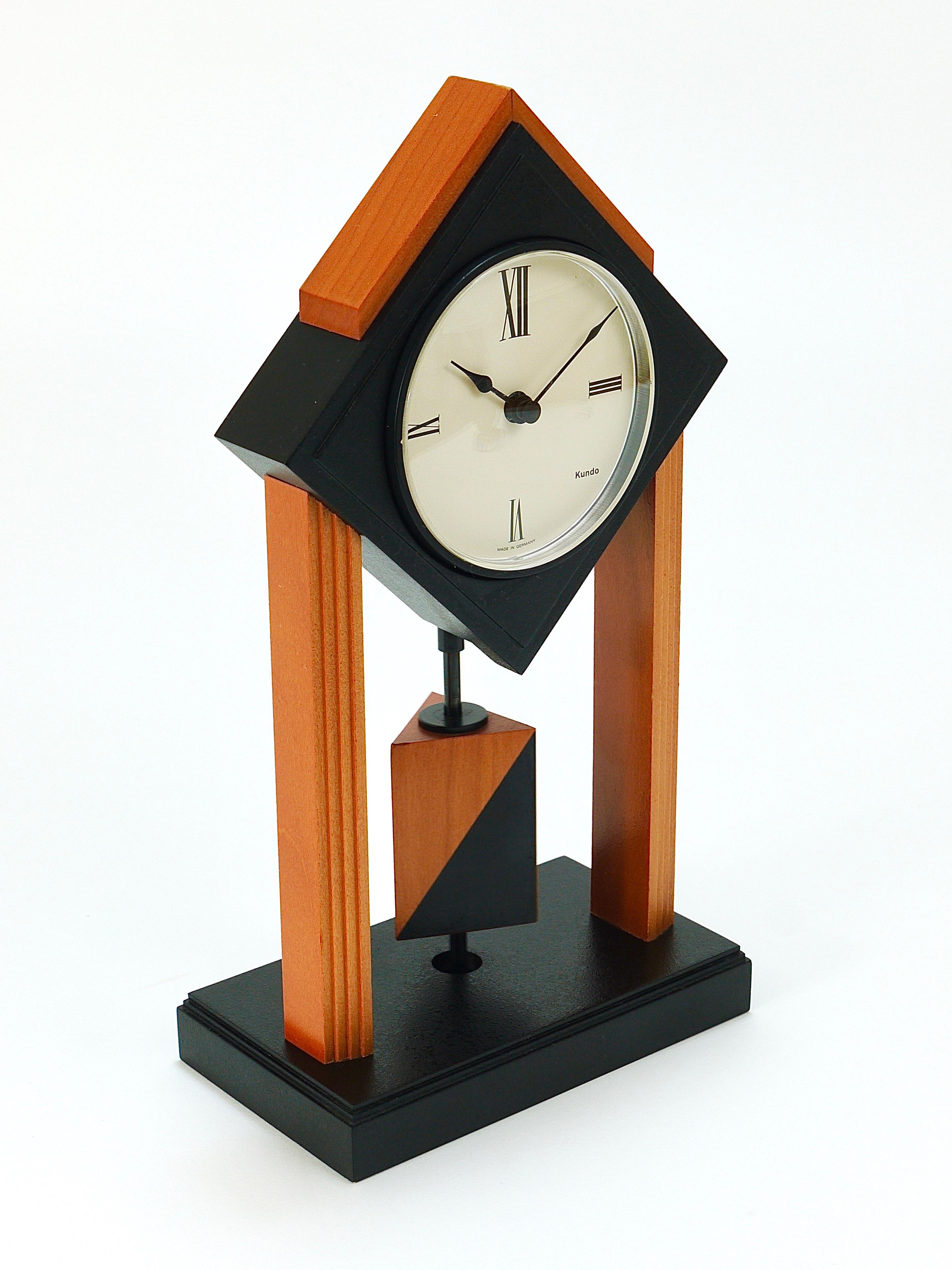 Late 20th Century Postmodern Memphis Milano Style Torsion Pendulum Table Clock by Kundo Germany For Sale