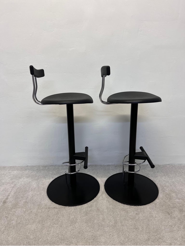 Post-Modern Postmodern Memphis Style Bar Stools, Italy 1980s, a Pair For Sale