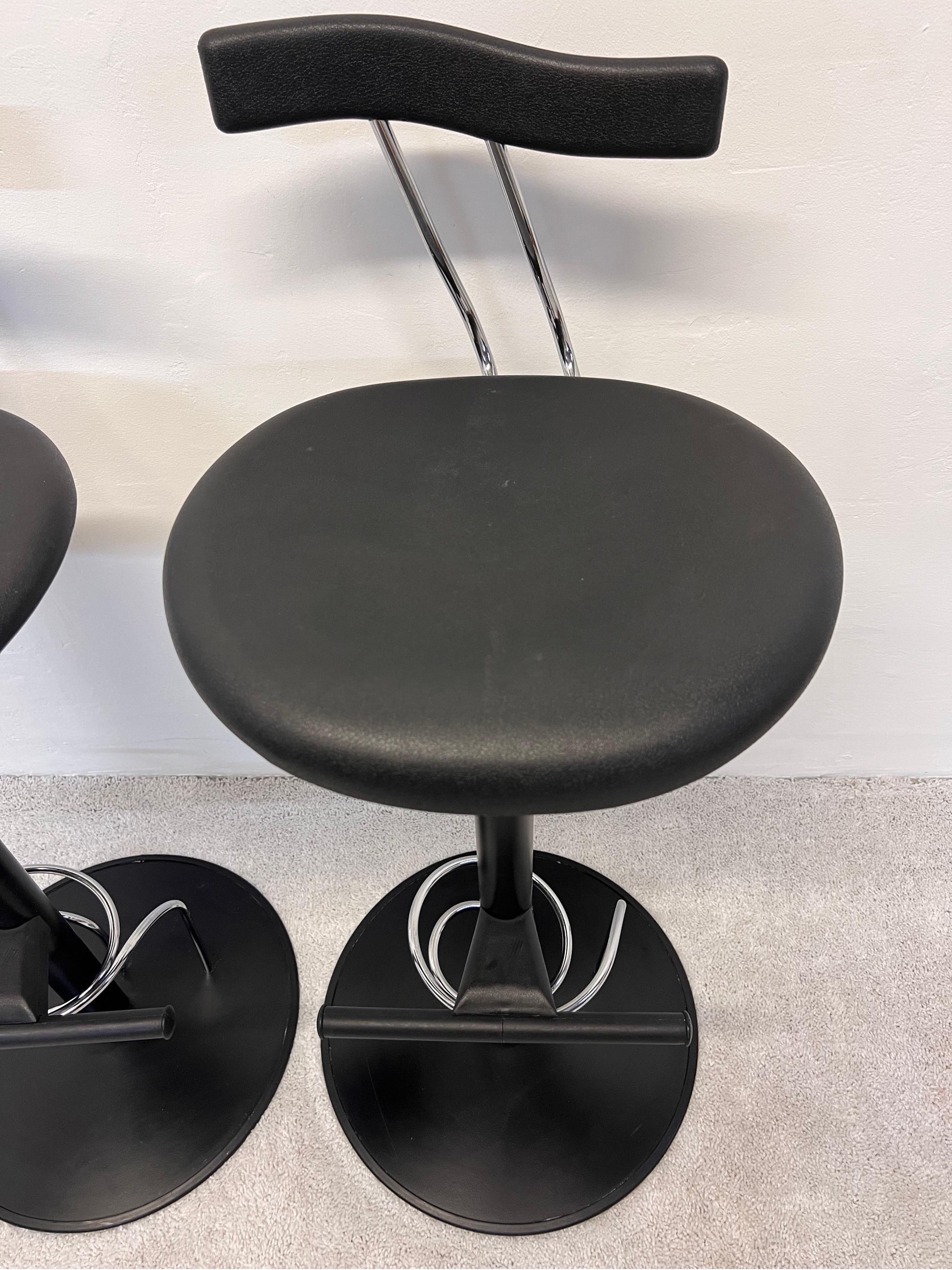 20th Century Postmodern Memphis Style Bar Stools, Italy 1980s, a Pair For Sale