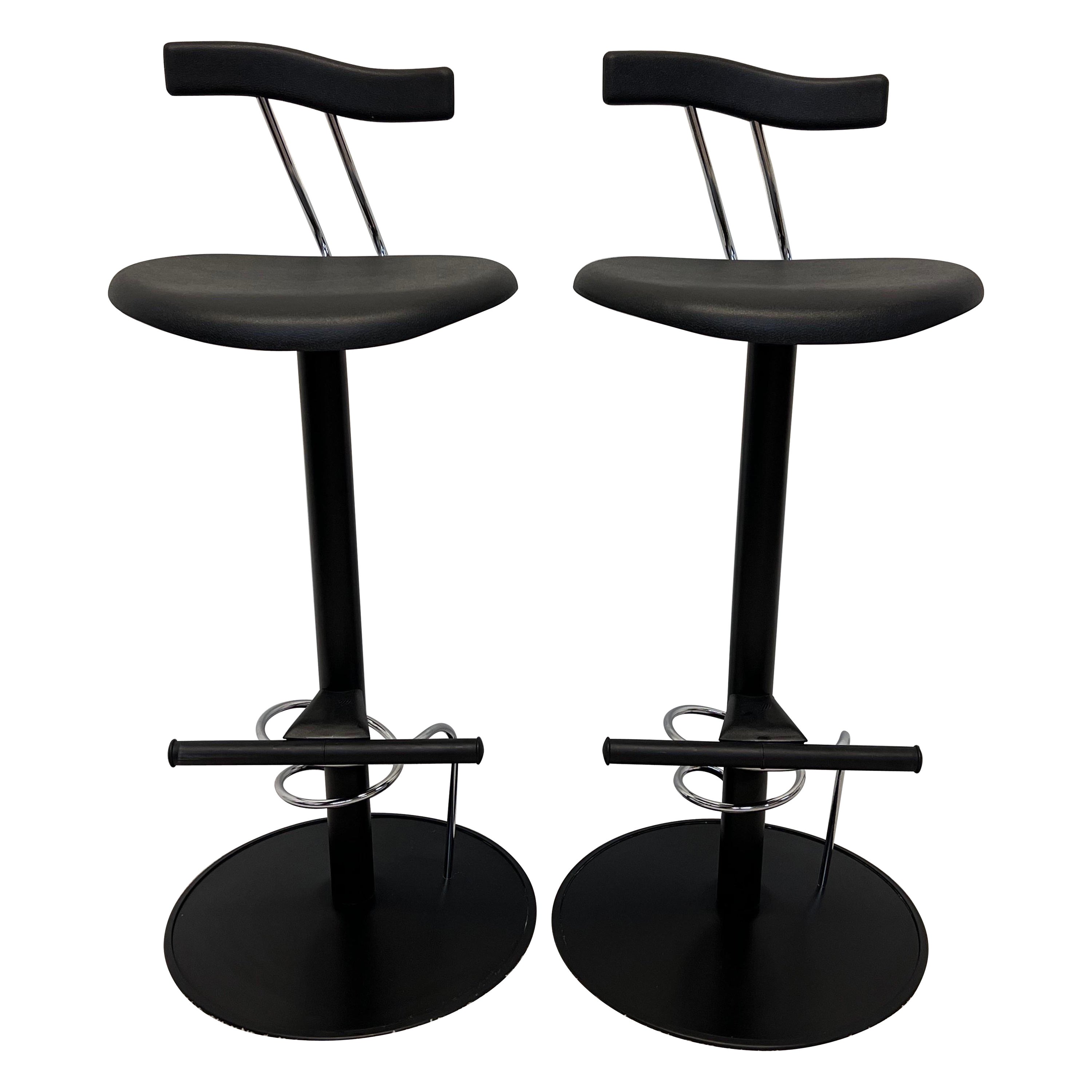 Postmodern Memphis Style Bar Stools, Italy 1980s, a Pair