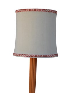 Postmodern Memphis Style Creamsicle Orange / Peach Fluted Floor Lamp and Shade