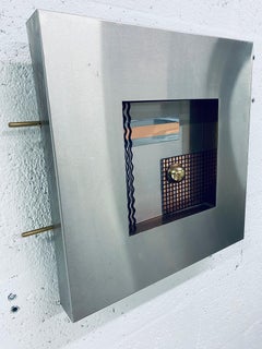 Postmodern Memphis Style Dimensional Mixed-Metal Wall Sculpture, 1980s '2 of 4'