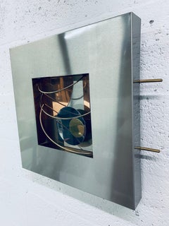 Postmodern Memphis Style Dimensional Mixed-Metal Wall Sculpture, 1980s '4 of 4'