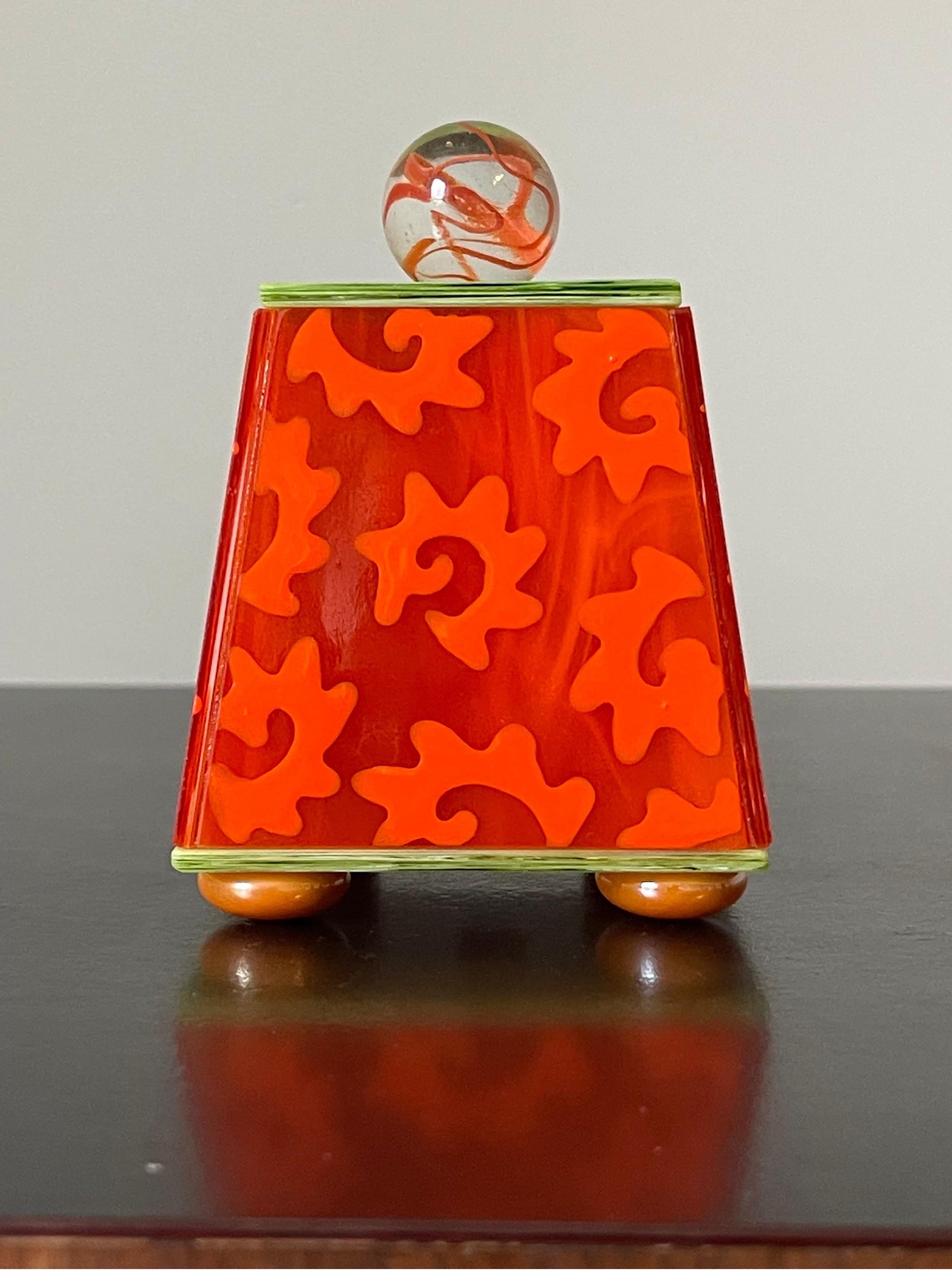 Postmodern Memphis Style Glass Box by Donald Drumm For Sale 4