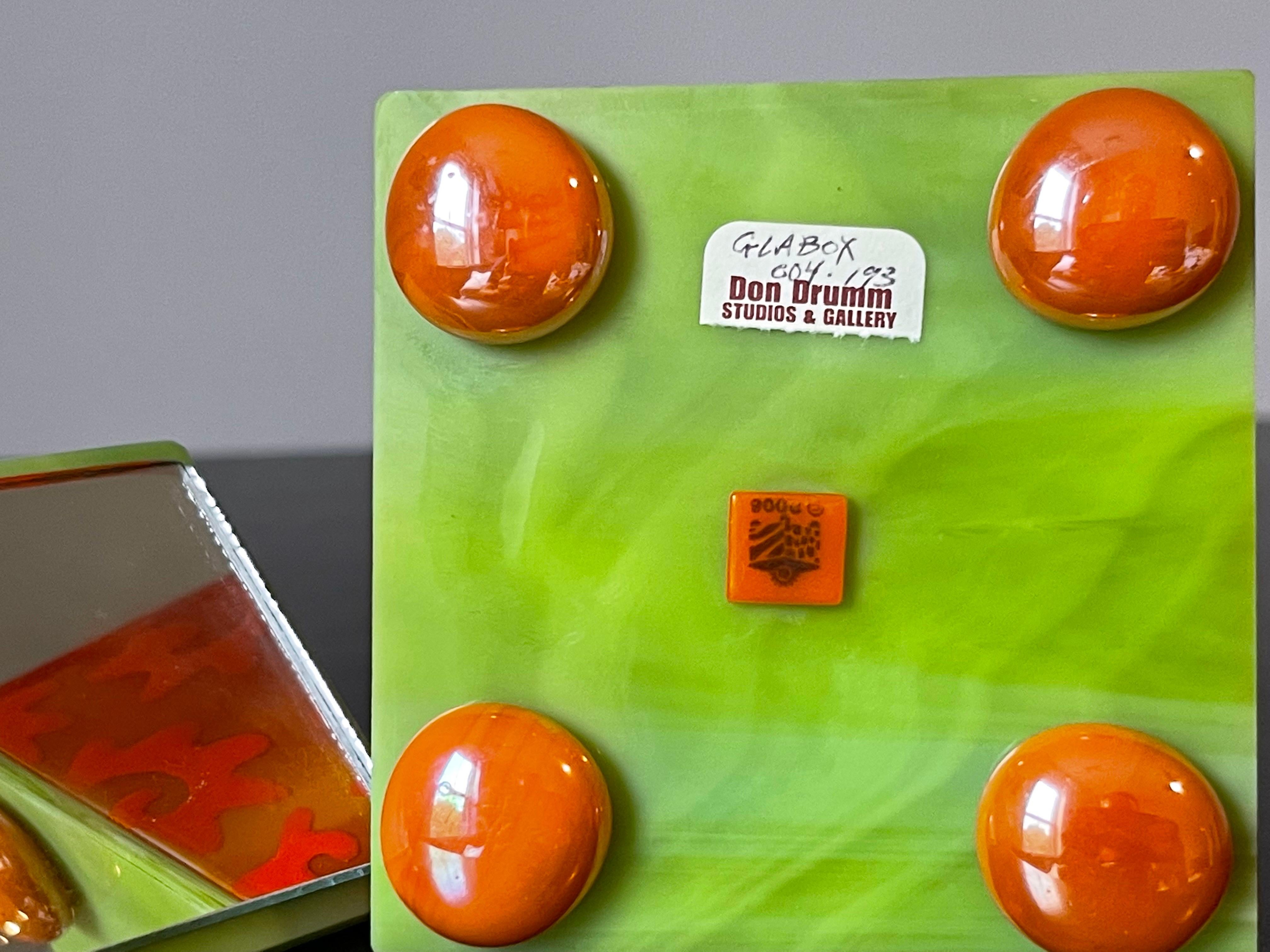 Late 20th Century Postmodern Memphis Style Glass Box by Donald Drumm For Sale