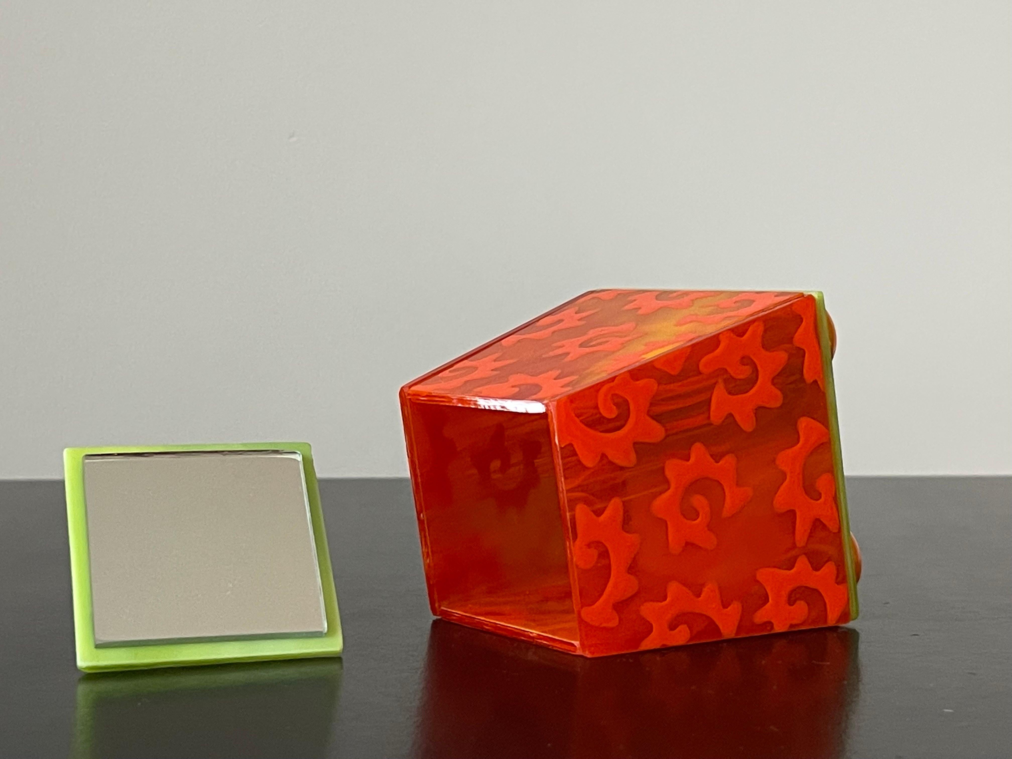 Postmodern Memphis Style Glass Box by Donald Drumm For Sale 1