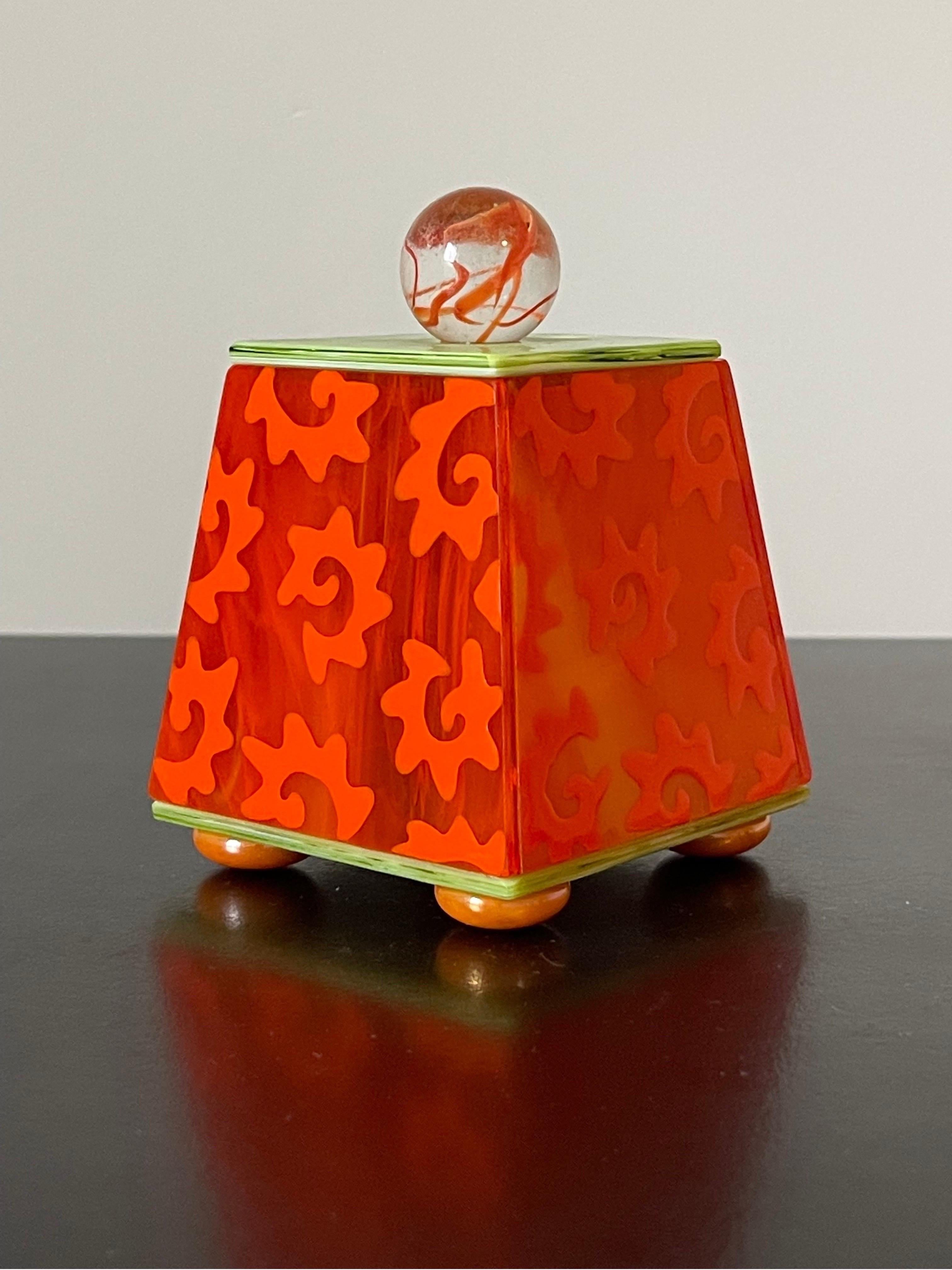 Postmodern Memphis Style Glass Box by Donald Drumm For Sale 2