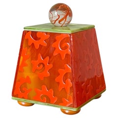 Retro Postmodern Memphis Style Glass Box by Donald Drumm