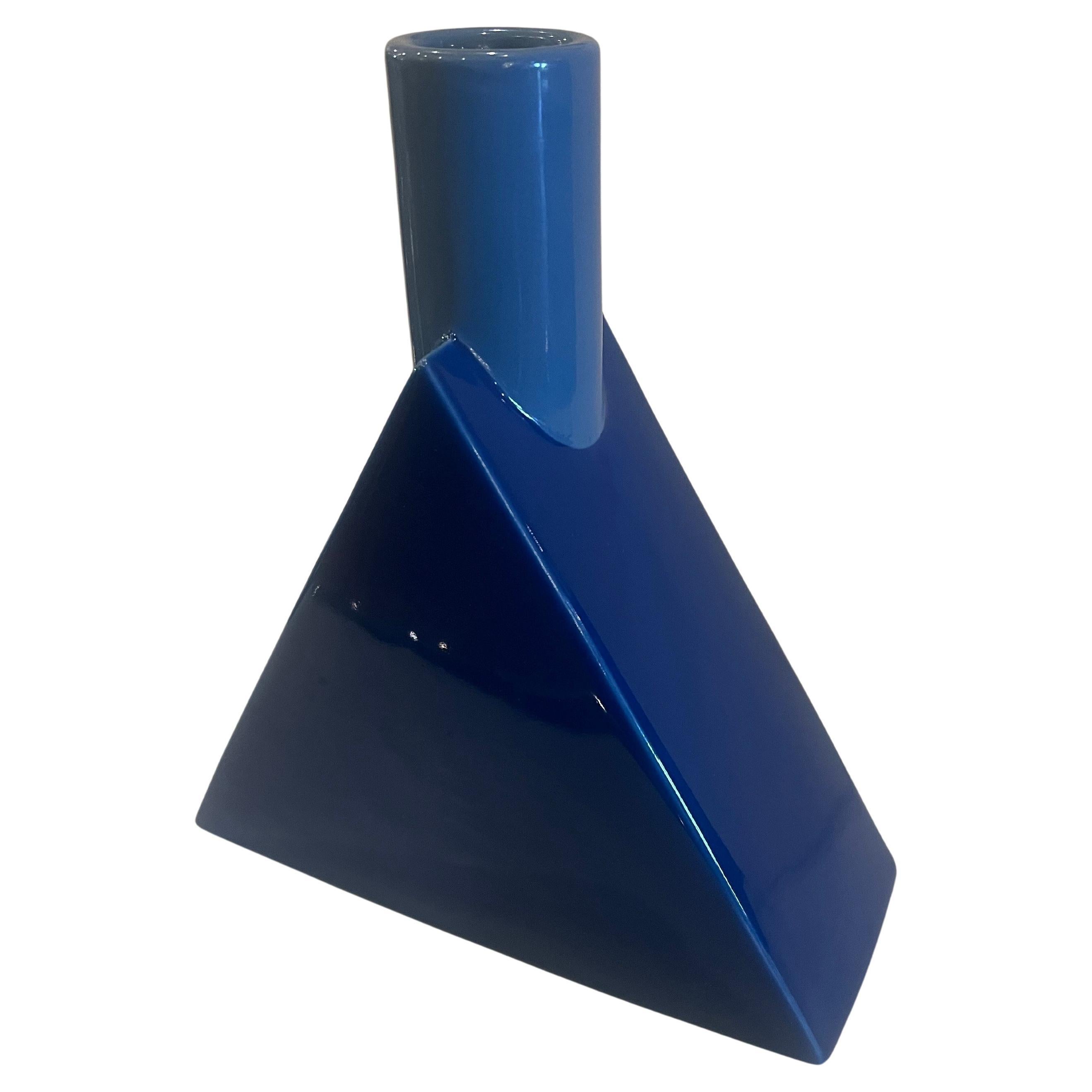 Post-Modern Postmodern Memphis Style Glazed Ceramic Vase by Jonathan Adler For Sale