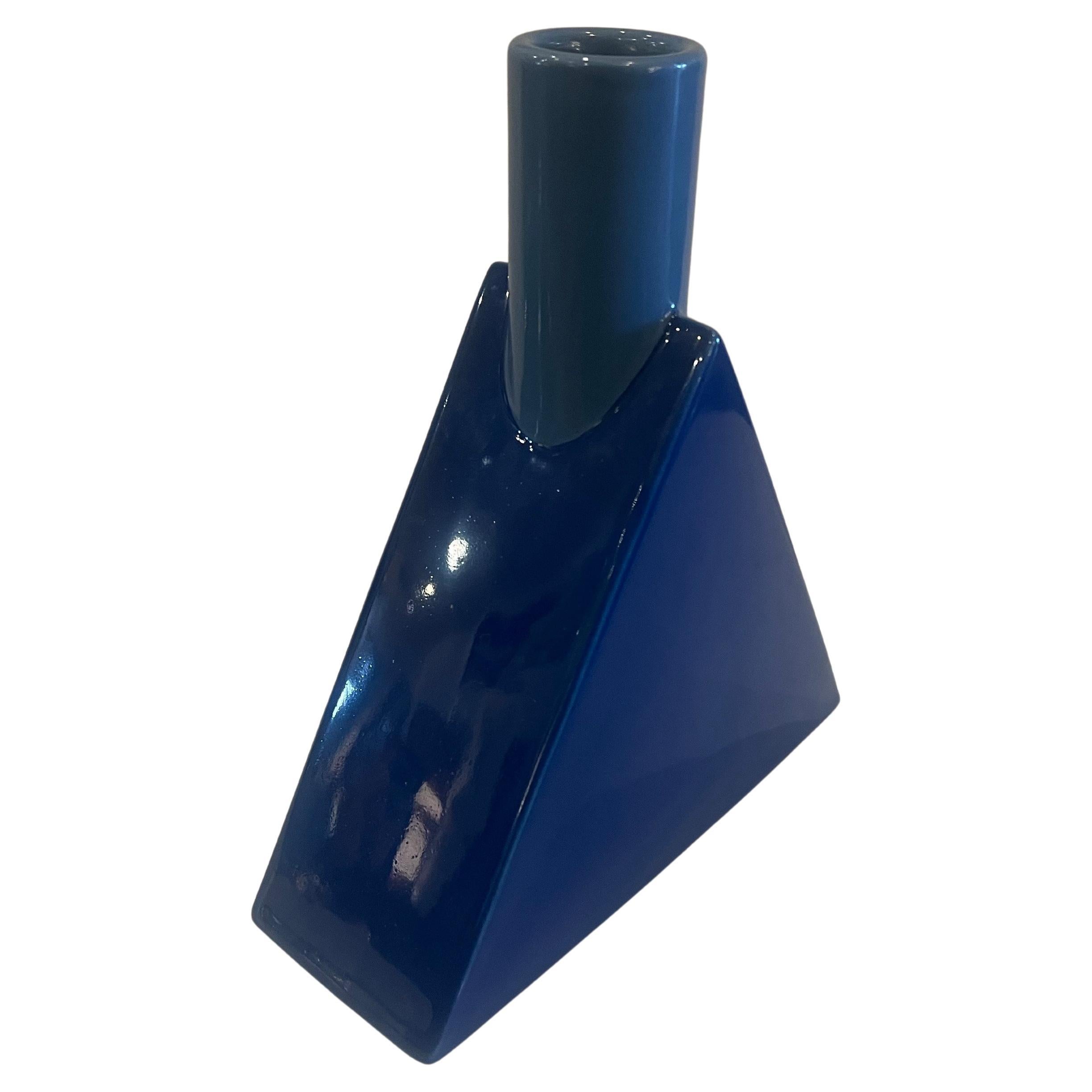 American Postmodern Memphis Style Glazed Ceramic Vase by Jonathan Adler For Sale