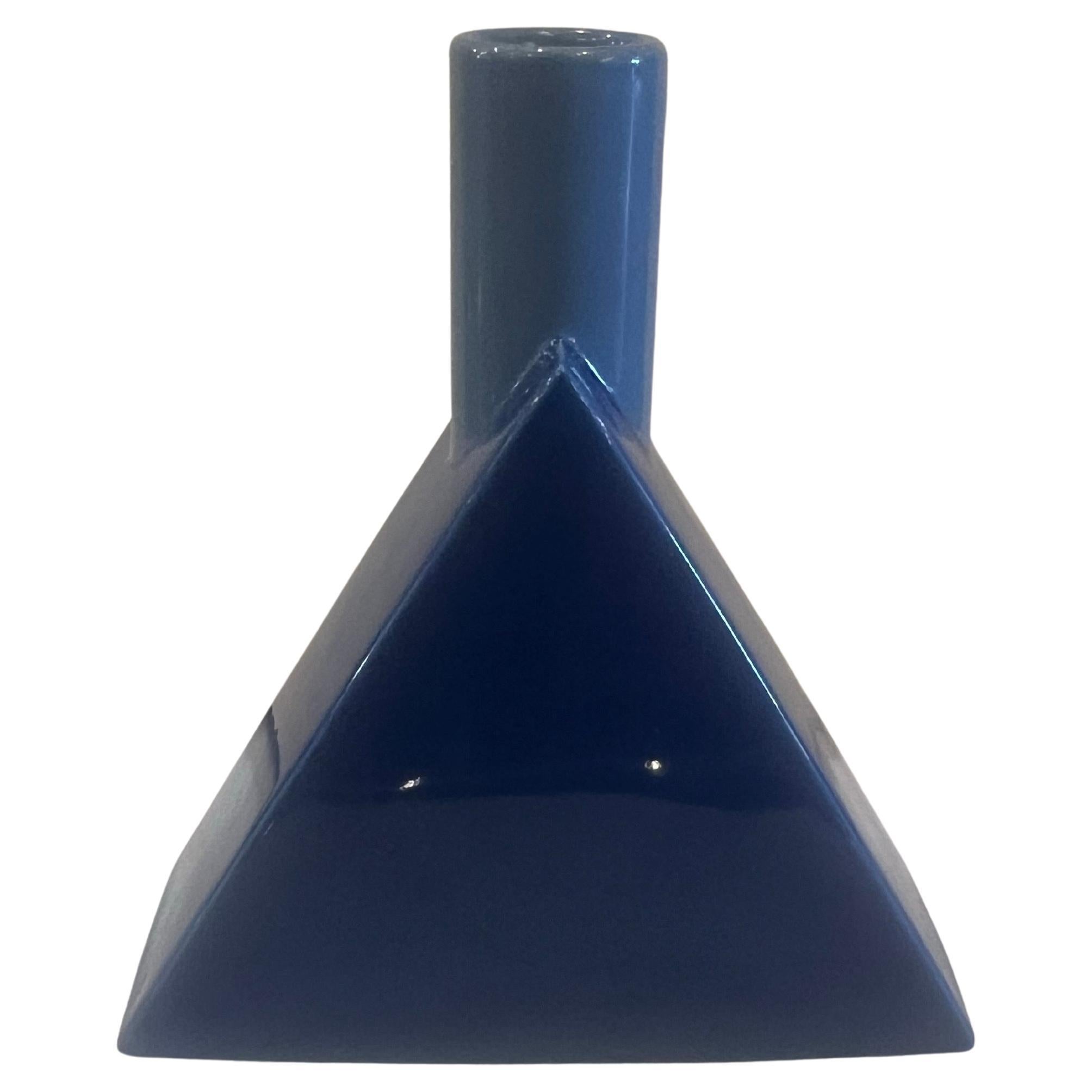 Postmodern Memphis Style Glazed Ceramic Vase by Jonathan Adler For Sale