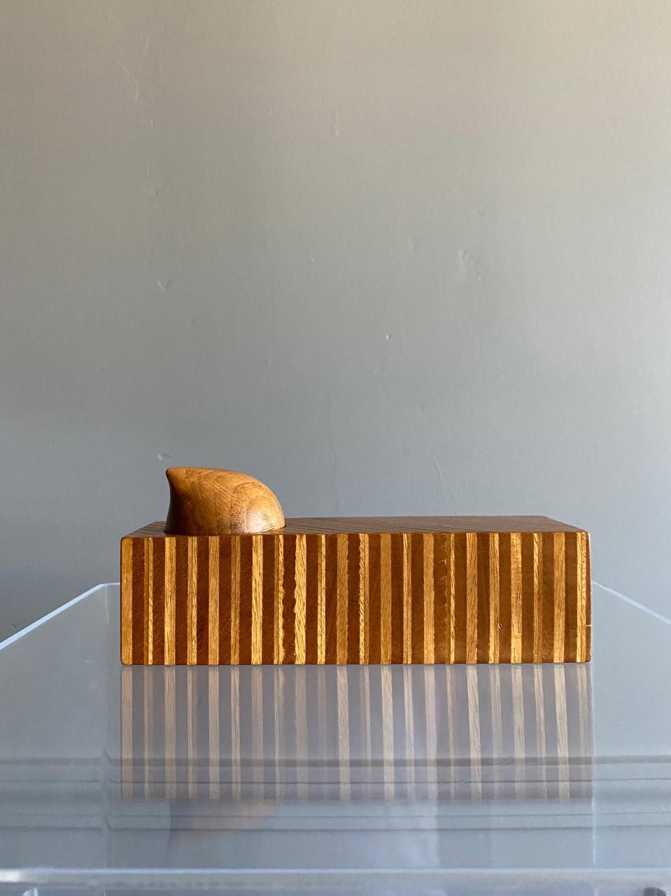 Postmodern Memphis Style Mixed Wood Trinket Box 5