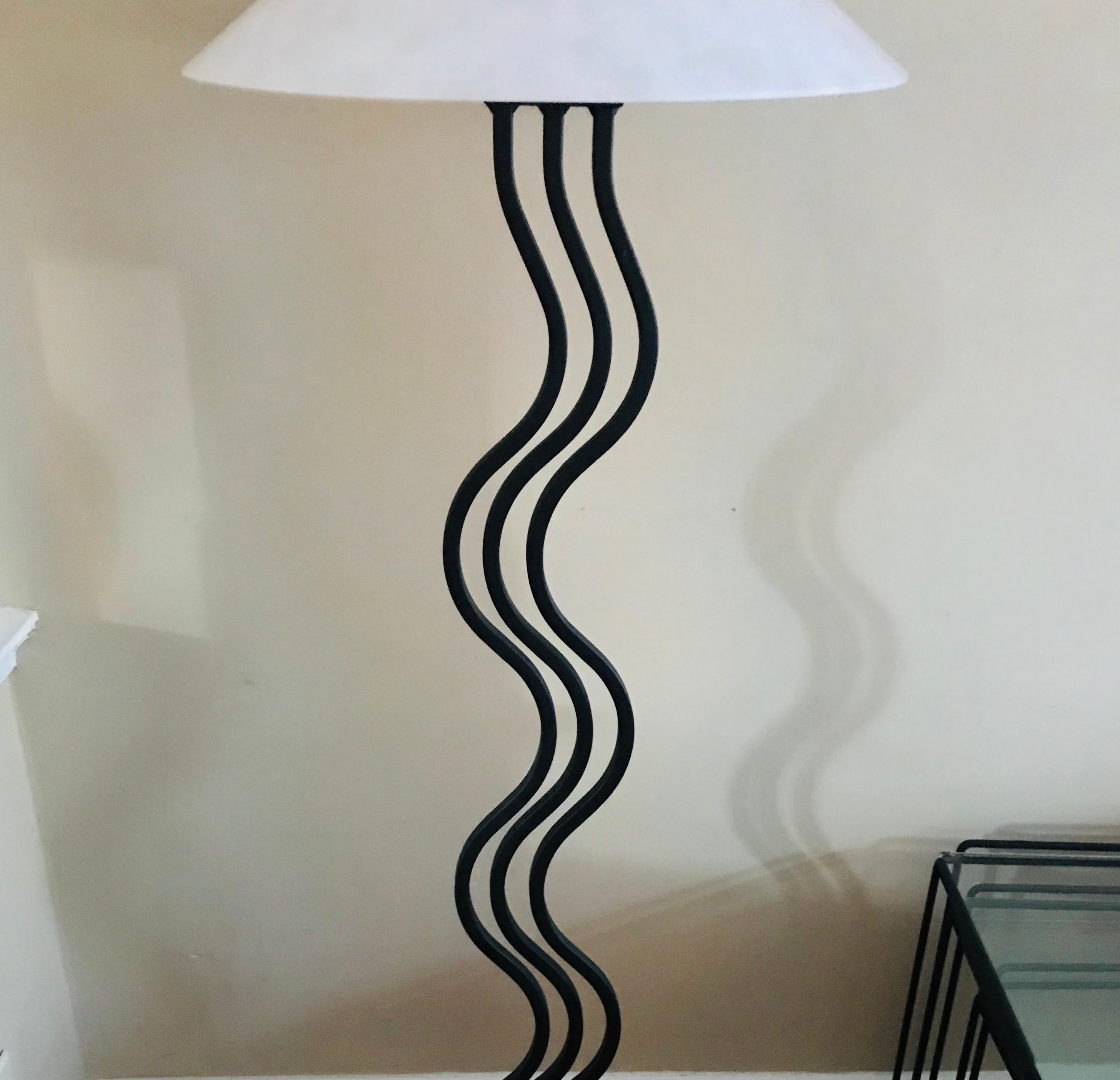 Post-Modern Postmodern Memphis Style Sculptural Curved Wave Floor Lamp by Alsy, 1980s