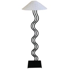 Postmodern Memphis Style Sculptural Curved Wave Floor Lamp by Alsy, 1980s