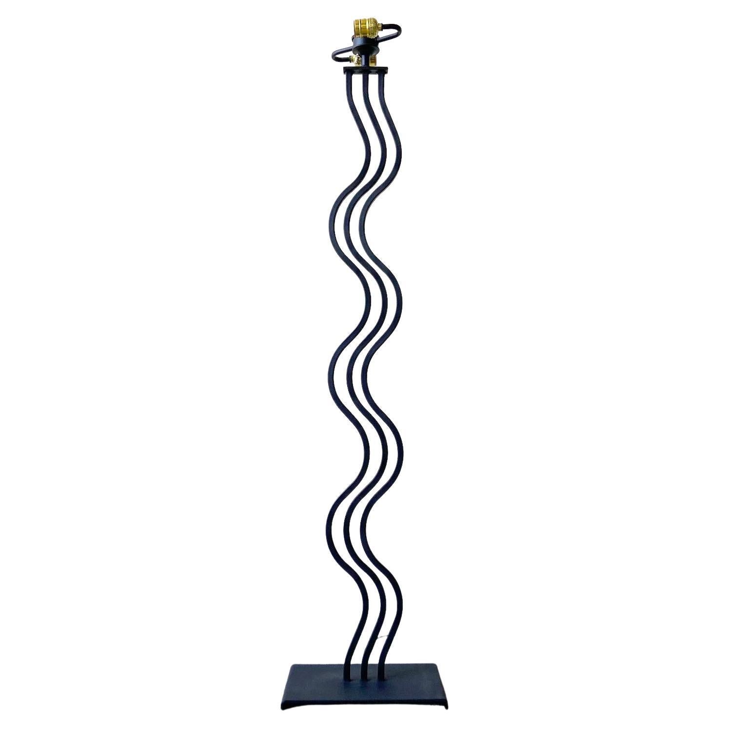 Postmodern Memphis Style Sculptural Curved Wave Floor Lamp by Alsy