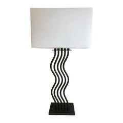 Postmodern Memphis Style Sculptural Curved Wave Table Lamp, 1980s
