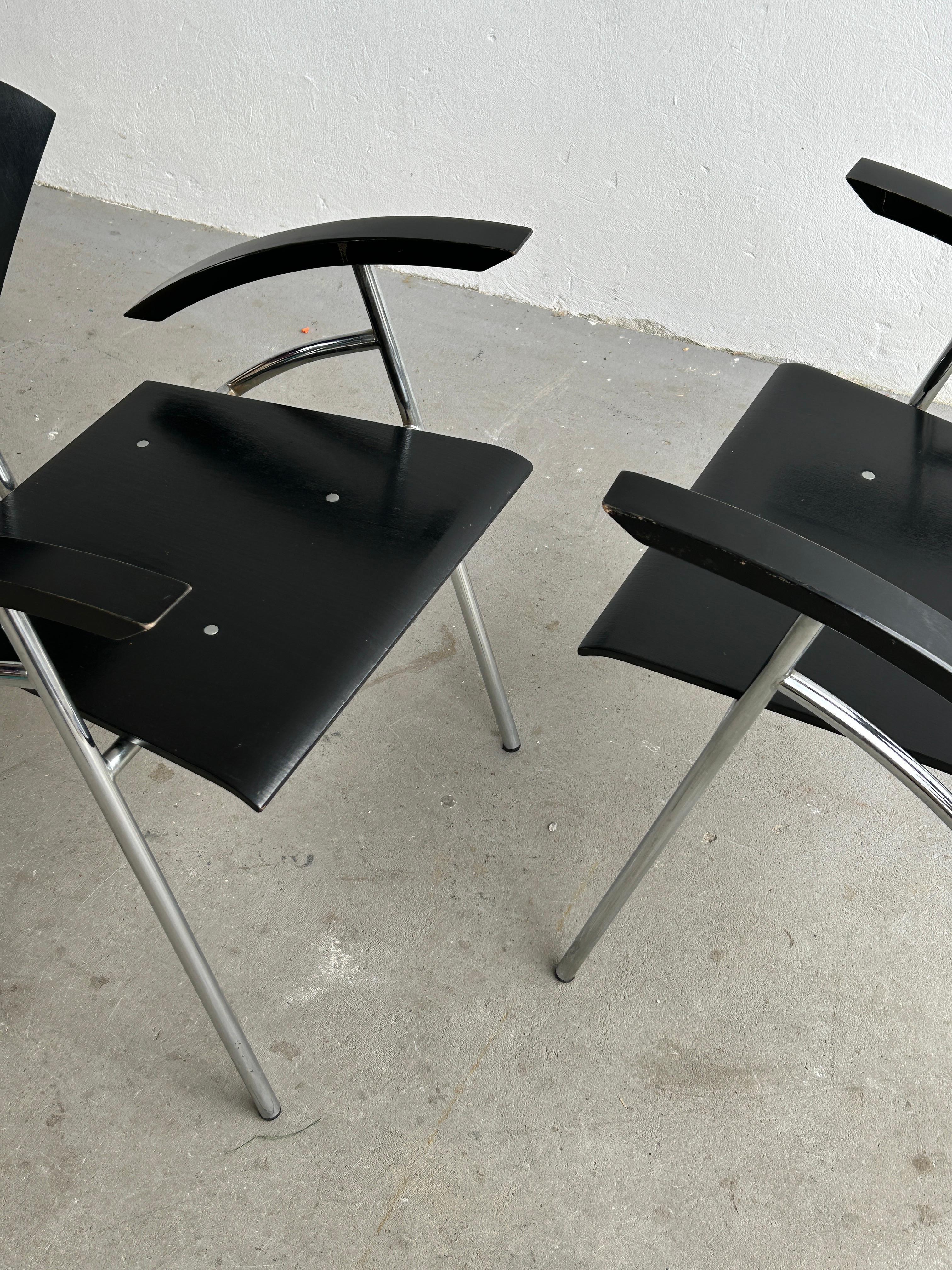 Postmodern Memphis Style Vintage Dining Chairs by Stol Kamnik, 1990s In Good Condition In Zagreb, HR