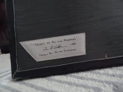 Arte da parete postmoderna in stile Memphis "Tennis at Merrie's" Arte in pelle 3d di