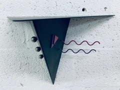 Postmodern Memphis Style Wall Shelf With Triangle Top