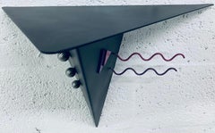 Postmodern Memphis Style Wall Shelf With Triangle Top