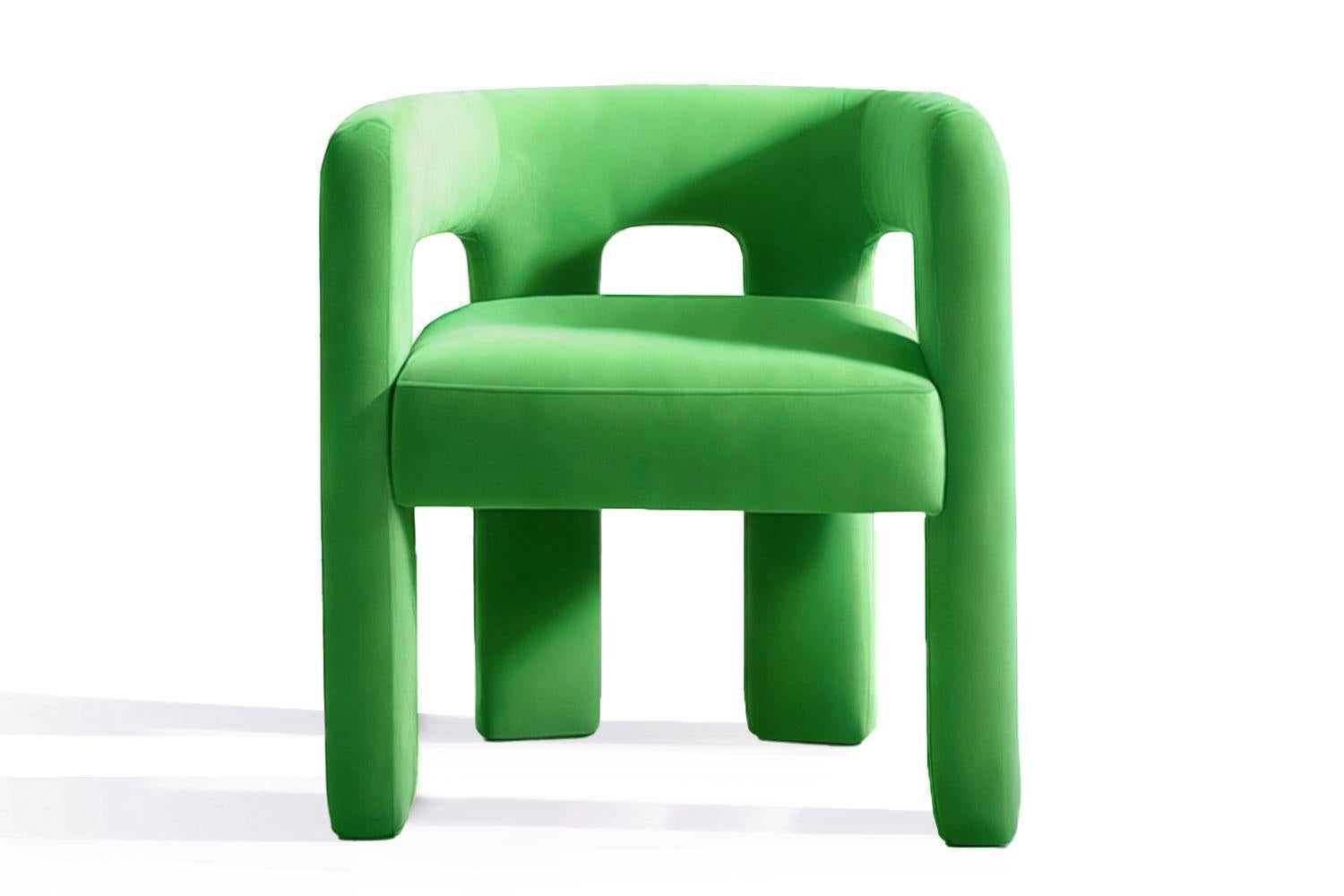 Postmodern Memphis Style White Bouclé Armchair Brutal In New Condition For Sale In Almería, ES