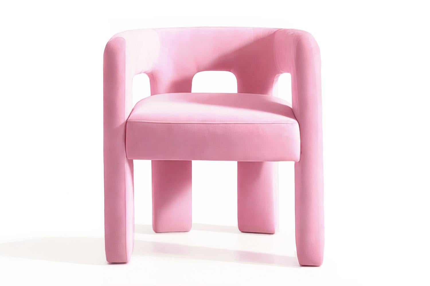 Contemporary Postmodern Memphis Style White Bouclé Armchair Brutal For Sale