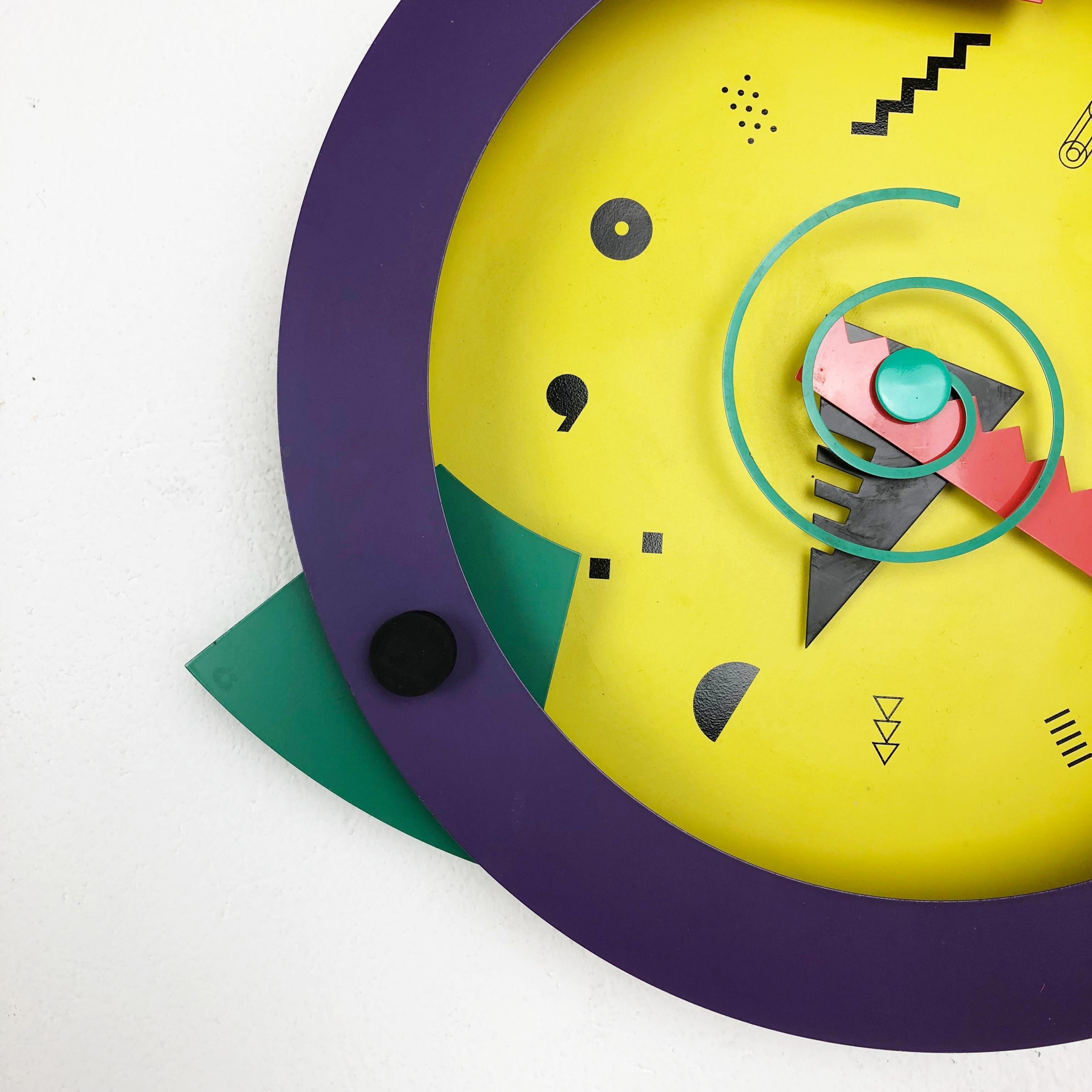 Japanese Postmodern Memphis Wall Clock 