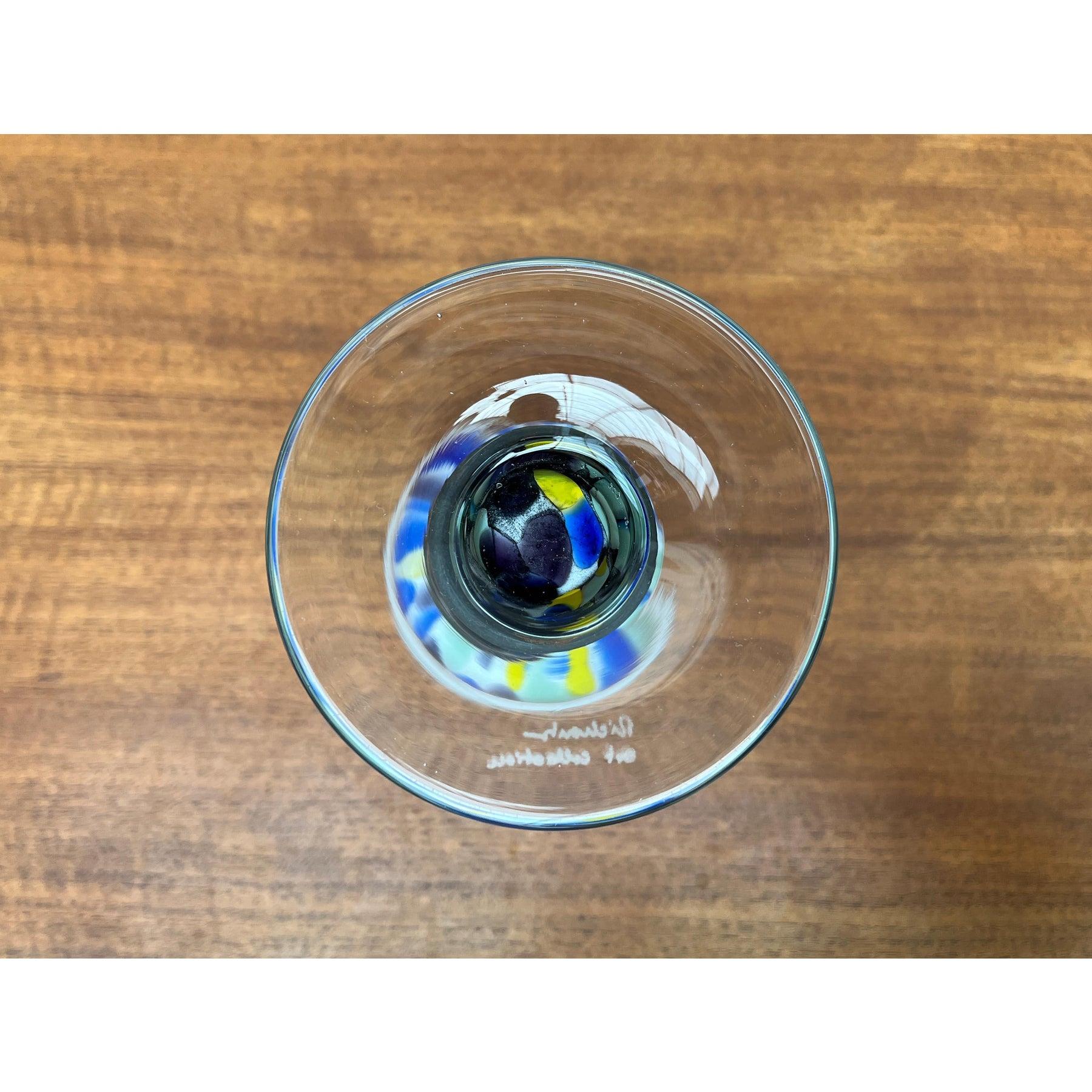 Postmodern Metal and Art Glass Goblet by Hans Jürgen Richartz, 1980s For Sale 4