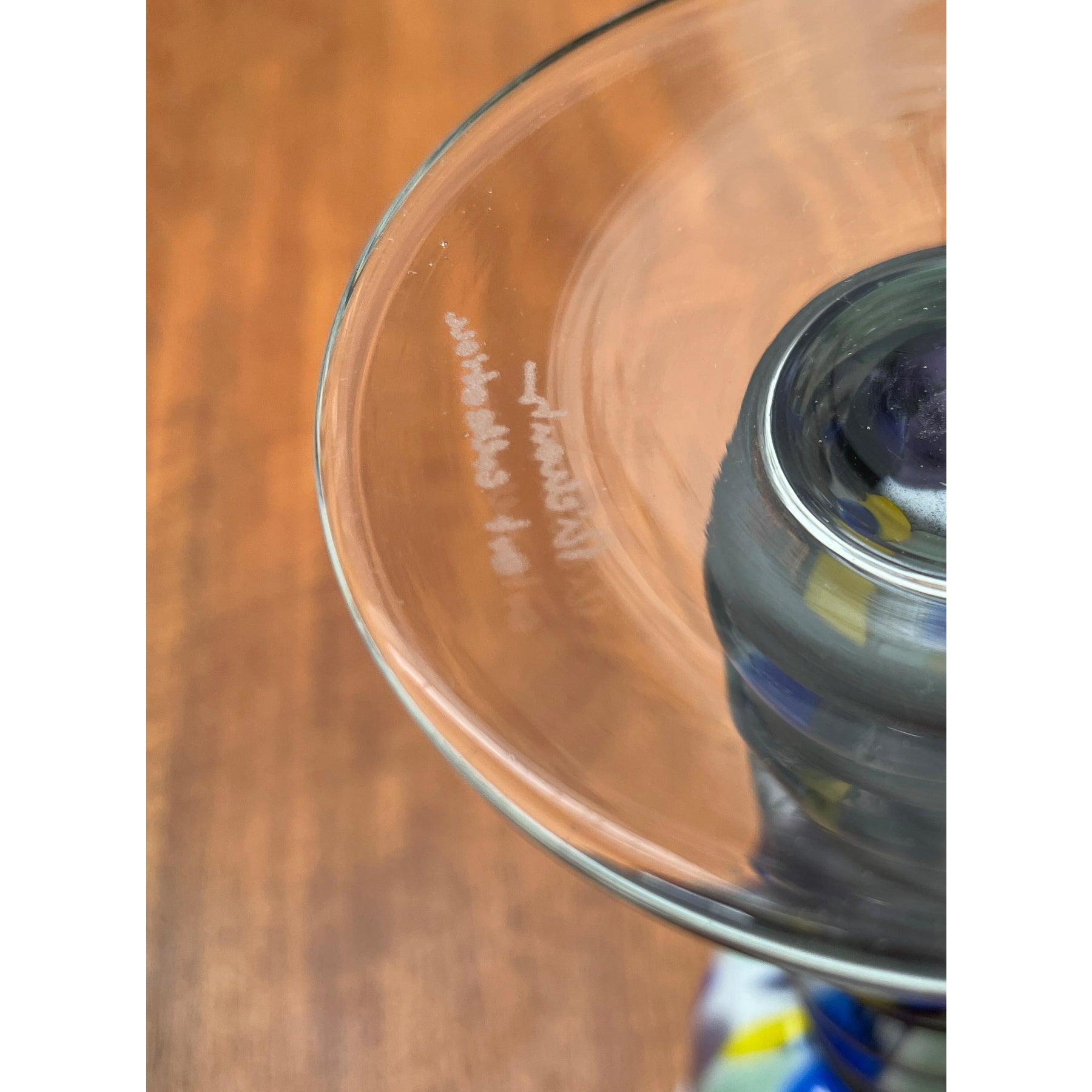 Postmodern Metal and Art Glass Goblet by Hans Jürgen Richartz, 1980s For Sale 5