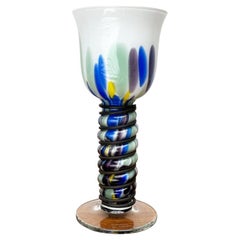 Postmodern Metal and Art Glass Goblet by Hans Jürgen Richartz, 1980s