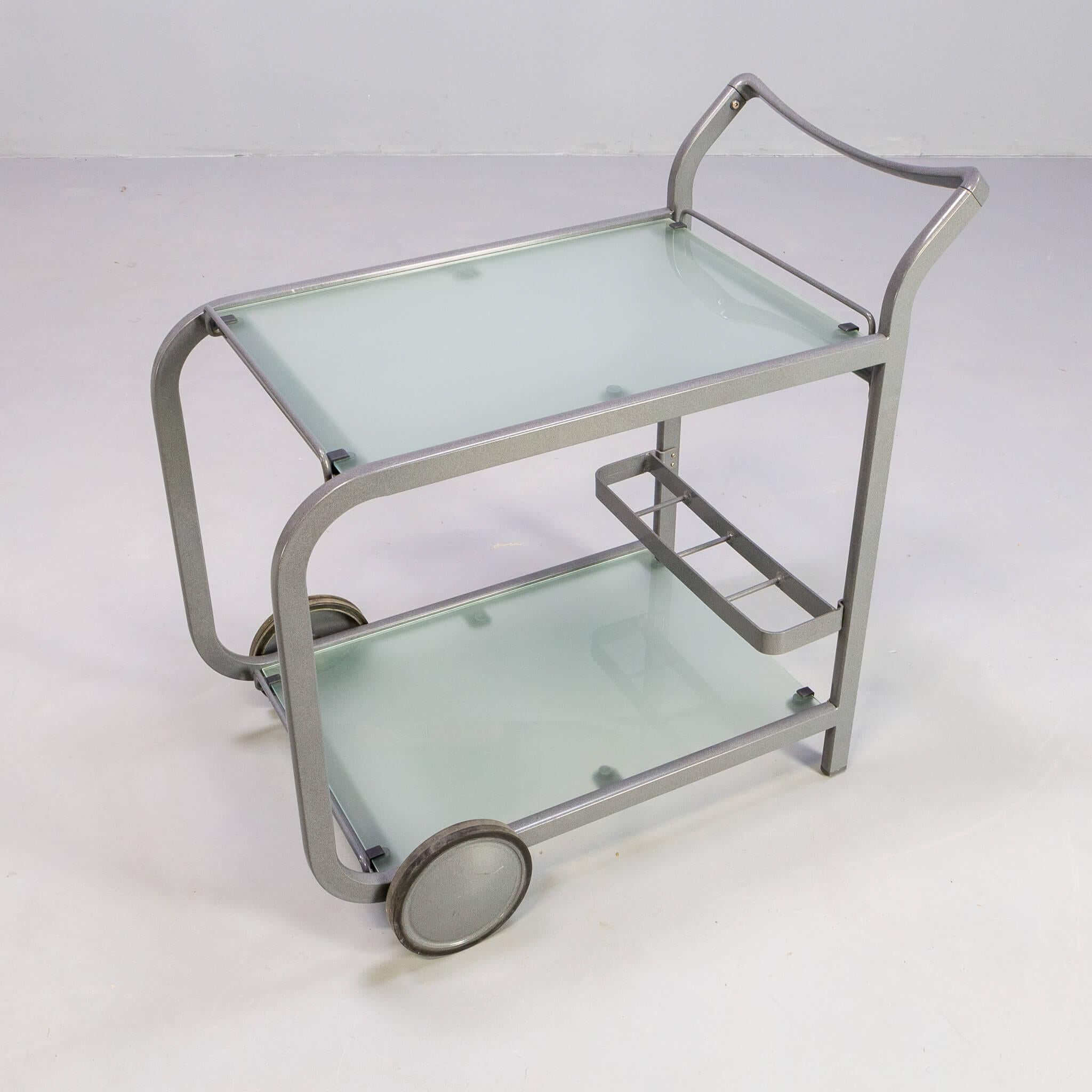 Postmodern Metal and Glass Serving Trolley For Sale 2