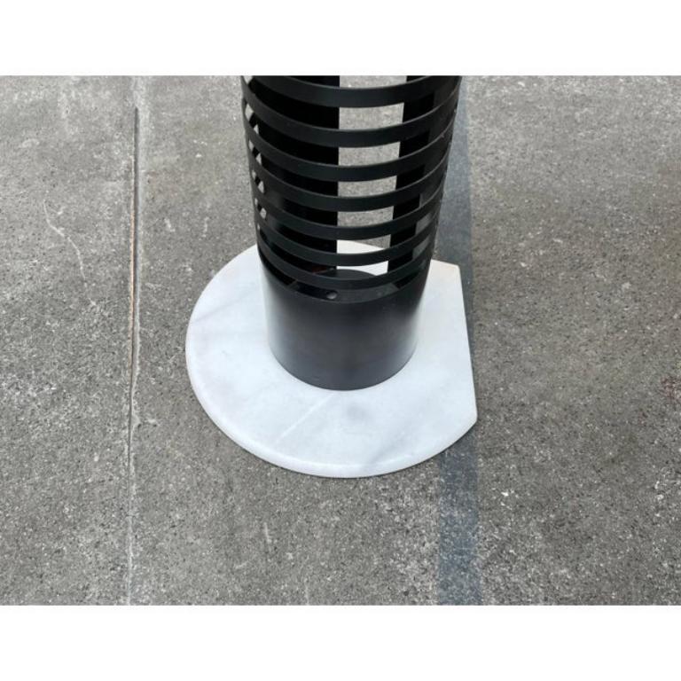 Postmodern Metal and Marble CD Rack Tower, 1980s For Sale 5