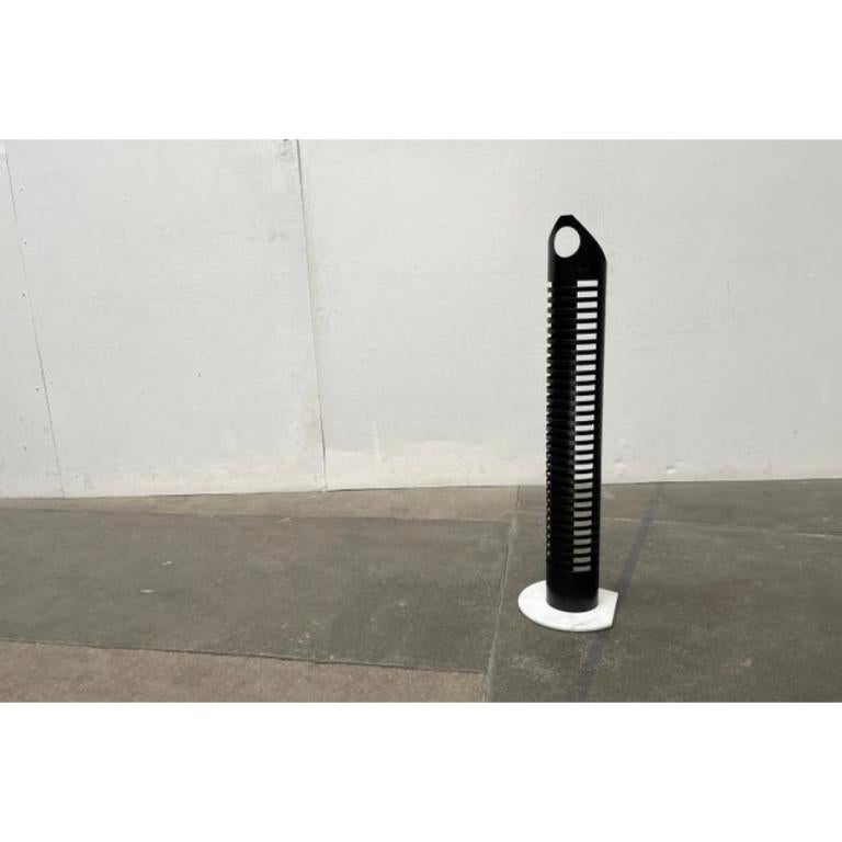 20th Century Postmodern Metal and Marble CD Rack Tower, 1980s For Sale