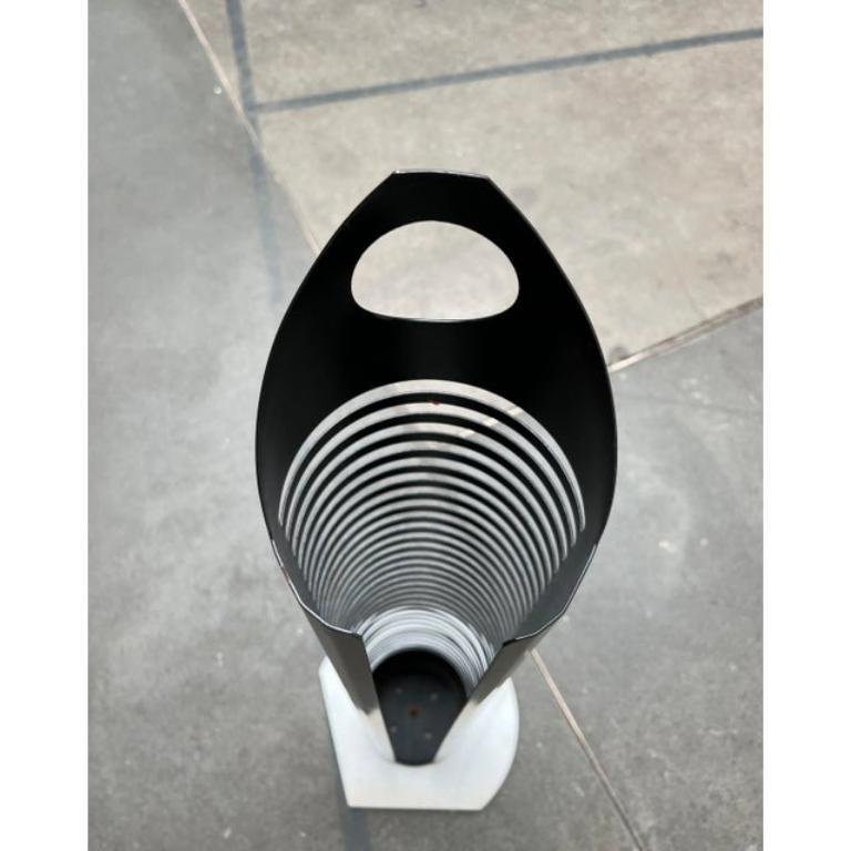 Postmodern Metal and Marble CD Rack Tower, 1980s For Sale 1