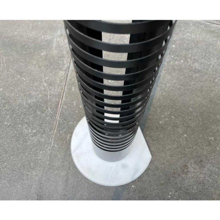 Postmodern Metal and Marble CD Rack Tower, 1980s For Sale 2
