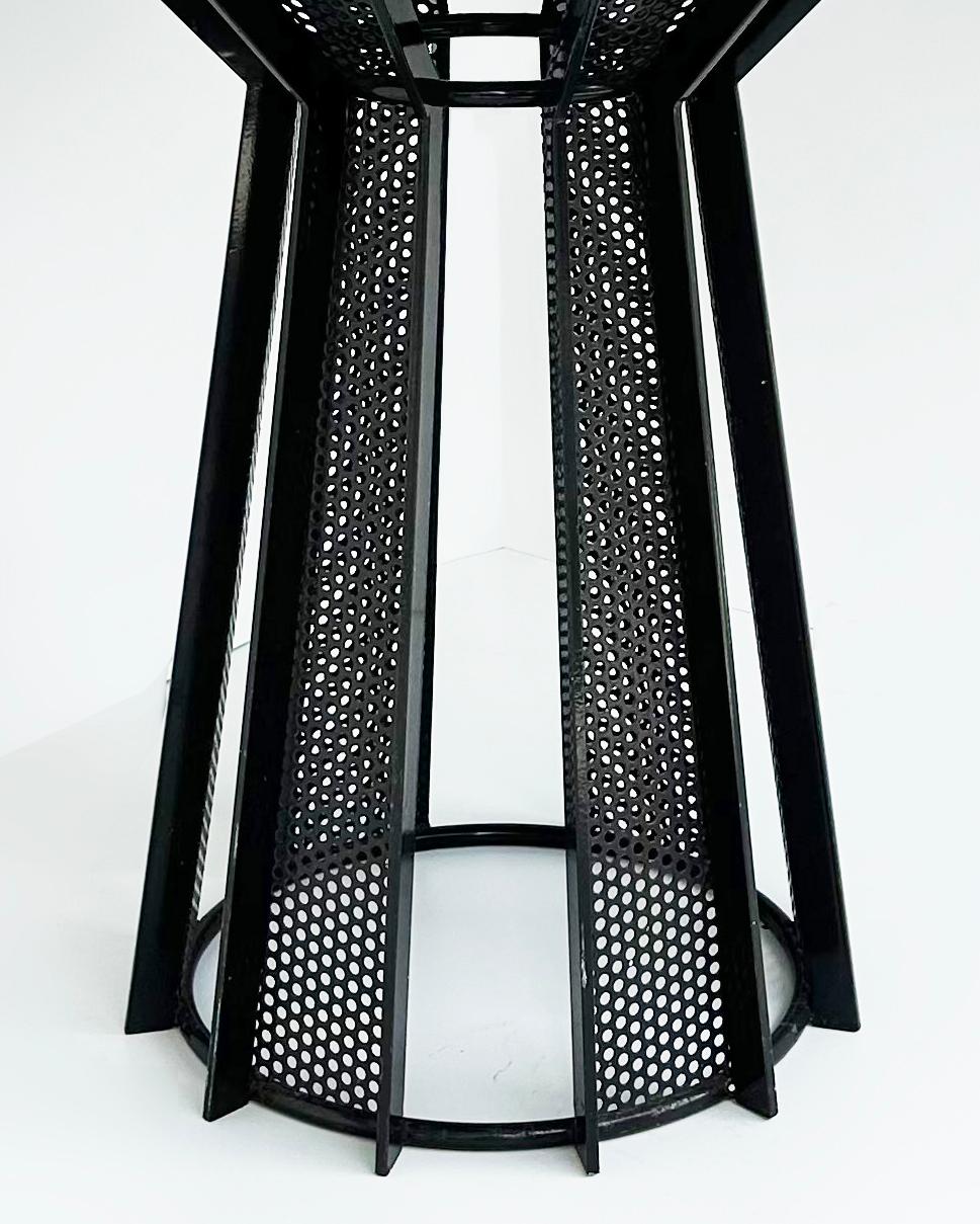 20th Century Postmodern Metal and Smoked Glass Dining Table For Sale
