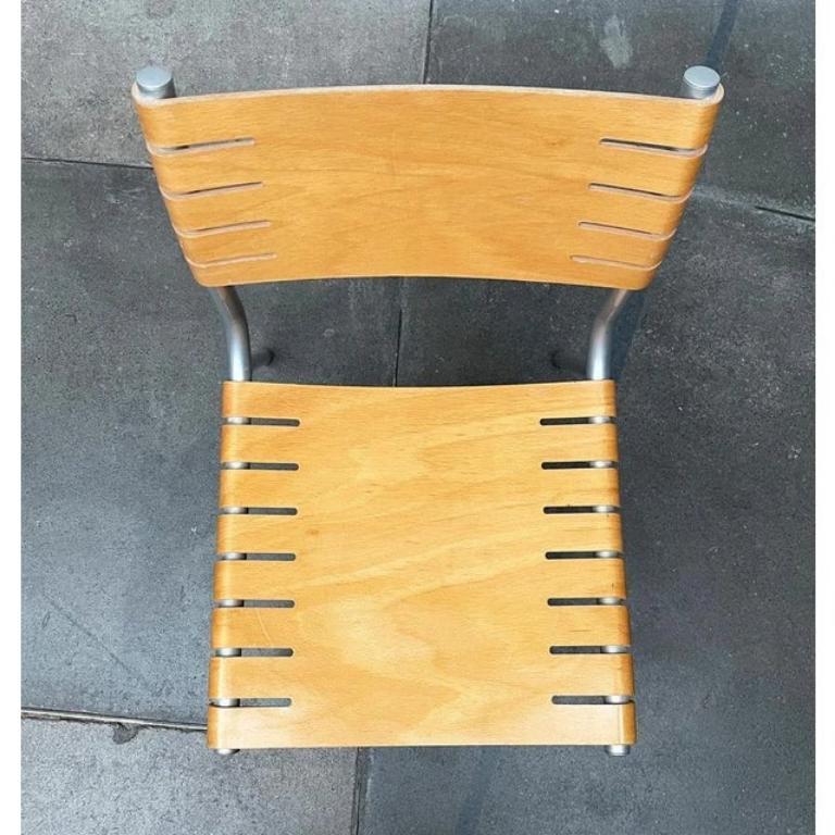 Postmodern Metal and Wood Chair by Ruud Jan Kokke for Harvink, 1990s For Sale 4